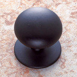 JVJ 35414 Matte Black Finish 1 1/2" Plymouth Door Knob With Back Plate