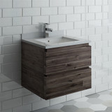 Fresca FCB3124ACA-CWH-U Formosa 24" Wall Hung Modern Bathroom Cabinet w/ Top & Sink
