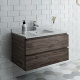 Fresca FCB3136ACA-CWH-U Formosa 36" Wall Hung Modern Bathroom Cabinet w/ Top & Sink