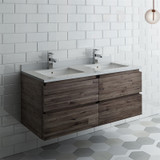 Fresca FCB31-2424ACA-CWH-U Formosa 48" Wall Hung Double Sink Modern Bathroom Cabinet w/ Top & Sinks
