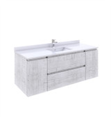 Fresca FCB31-123012RWH-CWH-U Formosa 54" Wall Hung Modern Bathroom Cabinet w/ Top & Sink in Rustic White