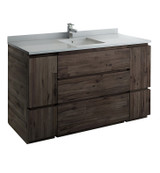 Fresca FCB31-123612ACA-FC-CWH-U Formosa 60" Floor Standing Single Sink Modern Bathroom Cabinet w/ Top & Sink