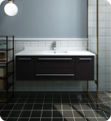 Fresca FCB6148ES-UNS-CWH-U Lucera 48" Espresso Wall Hung Modern Bathroom Cabinet w/ Top & Undermount Sink