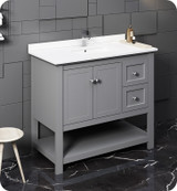 Fresca FCB2340GR-CWH-U Manchester 42" Gray Traditional Bathroom Cabinet w/ Top & Sink