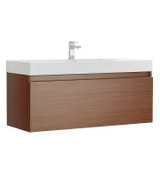 Fresca FCB8011TK-I Mezzo 48" Teak Wall Hung Modern Bathroom Cabinet w/ Integrated Sink