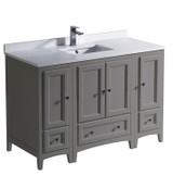 Fresca FCB20-122412GR-CWH-U Oxford 48" Gray Traditional Bathroom Cabinets w/ Top & Sink