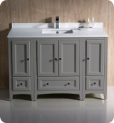 Fresca FCB20-122412GR-CWH-U Oxford 48" Gray Traditional Bathroom Cabinets w/ Top & Sink