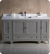 Fresca FCB20-123612GR-CWH-U Oxford 60" Gray Traditional Bathroom Cabinets w/ Top & Sink