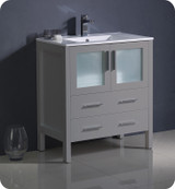 Fresca FCB6230GR-I Torino 30" Gray Modern Bathroom Cabinet w/ Integrated Sink