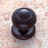 JVJ Oil Rubbed Bronze 1 1/4" Rope Door Knob With Back Plate - 34520
