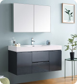 Fresca  FCB8348GG-I Valencia 48" Dark Slate Gray Wall Hung Modern Bathroom Vanity