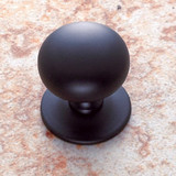 JVJ Matte Black Finish 1 1/4" Plymouth Door Knob With Back Plate - 34414
