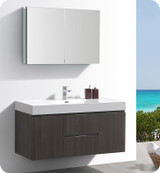 Fresca FCB8348GO-I Valencia 48" Gray Oak Wall Hung Modern Bathroom Vanity