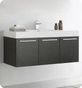 Fresca  FCB8092BW-I Vista 48" Black Wall Hung Modern Bathroom Cabinet w/ Integrated Sink