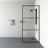 Vigo 34 in. W x 74 in. H Divide Fixed Frame Shower Screen