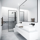 Vigo 34 in. W x 74 in. H Divide Fixed Frame Shower Screen