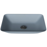 Vigo VG07116 Blue Sottile Matte Shellâ Rectangular Vessel Bathroom Sink