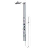Vigo Sutton 4 In. Shower Massage Panel With Circular Waterfall Shower Head And Handheld Spray Head In Stainless Steel