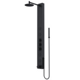 Vigo Bowery 6 1/4 In. Shower Massage Panel With Circular Rainfall Shower Head And Tub Filler In Matte Black