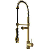 Vigo Zurich Pull-Down Spray Kitchen Faucet In Matte Brushed Gold