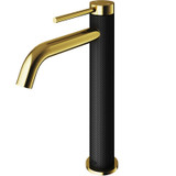 Vigo Lexington Single Hole Cfiber© Vessel Bathroom Faucet In Matte Brushed Gold And Matte
