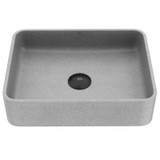 Vigo Concreto Stone Rectangular Bathroom Vessel Sink - 12 inch