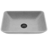 Vigo Concreto Stone Rectangular Bathroom Vessel Sink - 13 inch