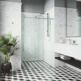 Vigo Elan E-Class 60 In. x 76 In. Frameless Sliding Shower Door In Stainless Steel With Clear Glass