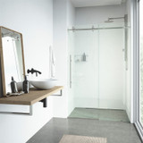 Vigo Elan E-Class 72 In. x 76 In. Frameless Sliding Shower Door In Stainless Steel With Clear Glass