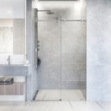 Vigo 56-60 in. W x 76 in. H Elan Hart Frameless Shower Door In Chrome