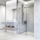 Vigo 56-60 in. W x 76 in. H Elan Hart Frameless Shower Door In Chrome