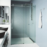 Vigo Elan Cass Aerodynamic 64 In. x 76 In. Frameless Sliding Glass Shower Door In Chrome