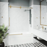 Vigo Grid Elan Adjustable Sliding Tub Door In Matte Brushed Gold