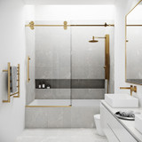 Vigo Grid Elan Adjustable Sliding Tub Door In Matte Brushed Gold