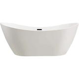 Vanity Art VA6517-MB 70.5" X 31.5" Non-Slip Freestanding Bathtub - White/Matte Black Trim