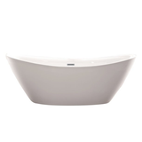Vanity Art 71" Freestanding Acrylic Soaking Bathtub - White/Polished Chrome Trim - VA6807-PC