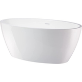 Vanity Art VA6834-SPW Freestanding 55" x 32" Bathtub with Slotted Overflow and Drain- Pure White
