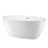 Vanity Art VA6834-MPC  59" x 32" Freestanding Acrylic Soaking Bathtub - White/Polished Chrome Trim