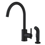 Gerber D401058BS Parma Single Handle Kitchen Faucet with Side Spray 1.75gpm - Satin Black