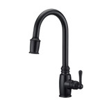 Gerber D454057BS Opulence Single Handle Pull-Down Kitchen Faucet w/ Snapback Spray - Satin Black