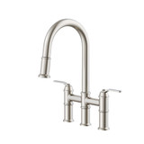 Gerber Kinzie Two Handle Bridge Pull-Down Kitchen Faucet 1.75gpm - Stainless Steel - D434437SS