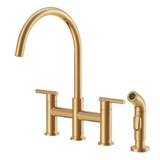 Gerber D424458BB Parma Two Handle Bridge Kitchen Faucet with Side Spray 1.75gpm - Brushed Bronze
