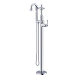 Gerber D300557T Traditional Floor Mount Tub Filler Faucet Trim Kit with Showerstick Handshower 1.75gpm - Chrome