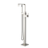Gerber Square Floor Mount Tub Filler Faucet Trim Kit with Rectangular Handshower 1.75gpm - Brushed Nickel - D300544BNT