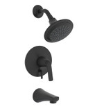 Gerber D501034BSTC Lemora Single Handle Tub & Shower Faucet Trim Kit & Treysta Cartridge with Diverter on Valve 1.75gpm - Satin Black