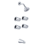 Gerber Classics Four Metal Fluted Handle Tub & Shower Faucet 1.75gpm - Chrome - G074643083
