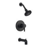 Gerber D511030BSTC Amalfi Single Handle Tub & Shower Faucet Trim Kit w/ Diverter on Spout & Treysta Cartridge 1.75gpm - Satin Black