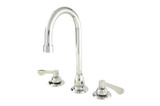 Gerber GC44410561 Commercial Two Handle Widespread Lavatory Faucet w/ Gooseneck Spout Flex Connections & Less Drain 0.5gpm - Chrome