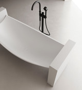 Alfi  HammockTub2-WM White Matte 71" Solid Surface Resin Suspended Wall Mounted Hammock Bathtub