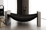 ALFI Black Matte 71" Solid Surface Resin Suspended Wall Mounted Hammock Bathtub - HammockTub2-BM